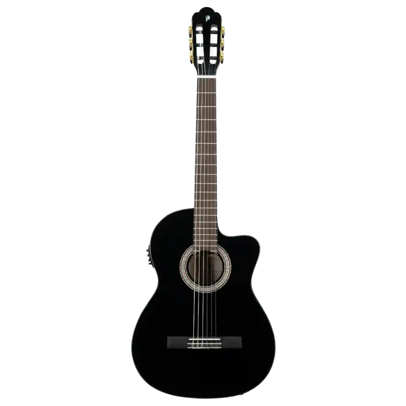 Guitarra electroacústica Prodipe Primera 4/4 CEQ negra con tapa de picea y sonido natural