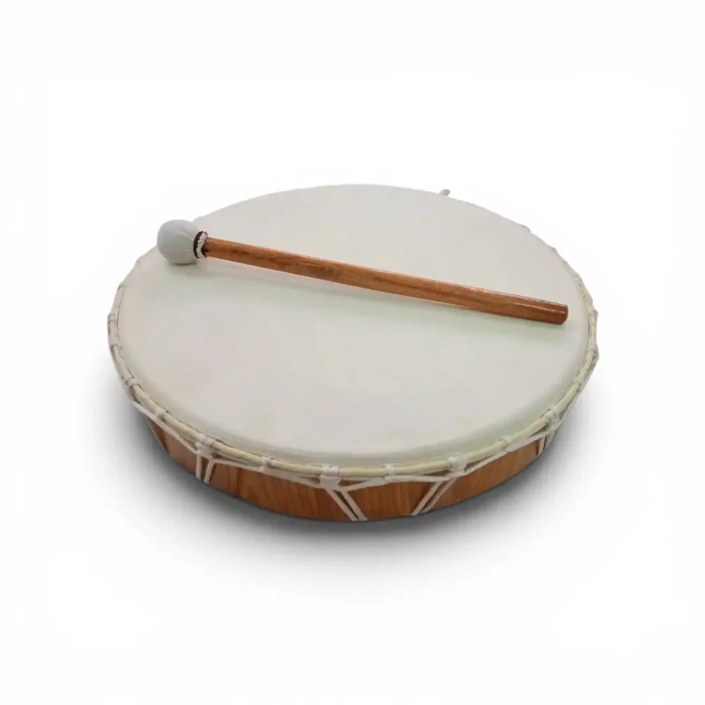 Tambor chamánico de madera 16 pulgadas con sonido profundo para meditación