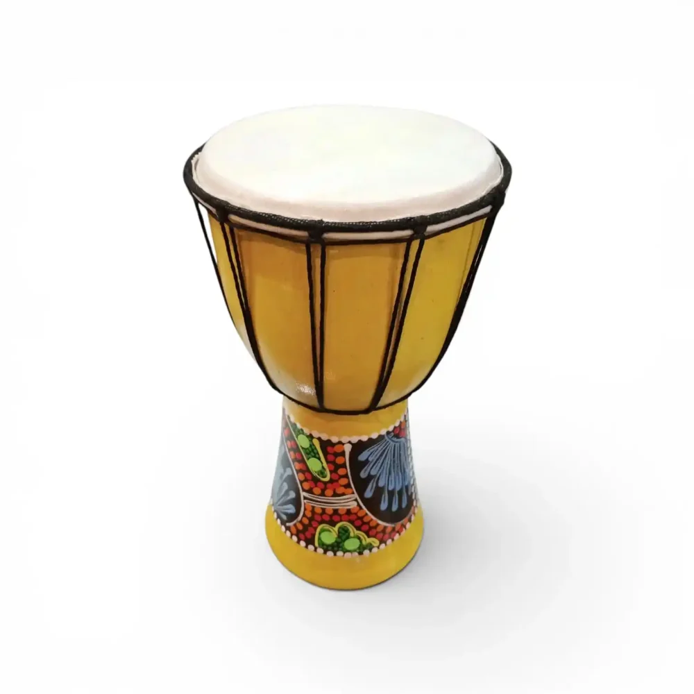Djembe infantil de 6 pulgadas con cuero natural y cuerda encerada ajustable