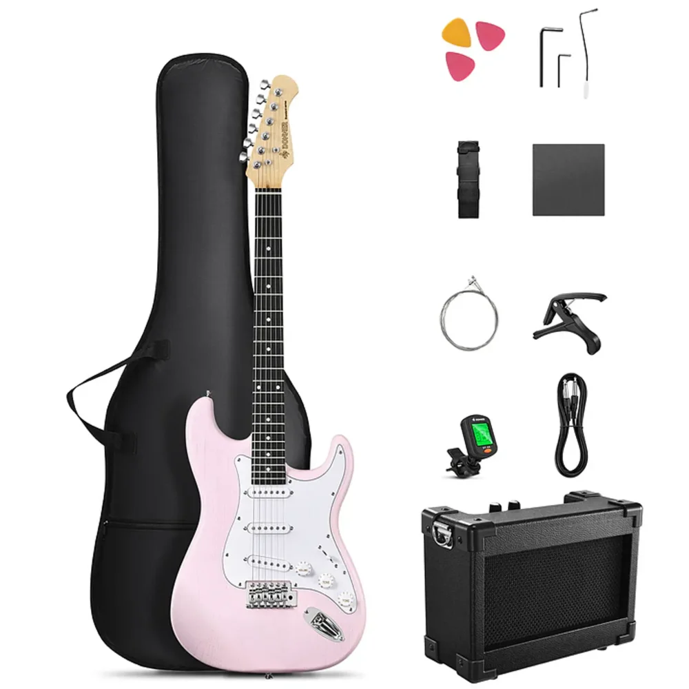 Pack guitarra eléctrica Donner DST-80 Shell Pink con accesorios