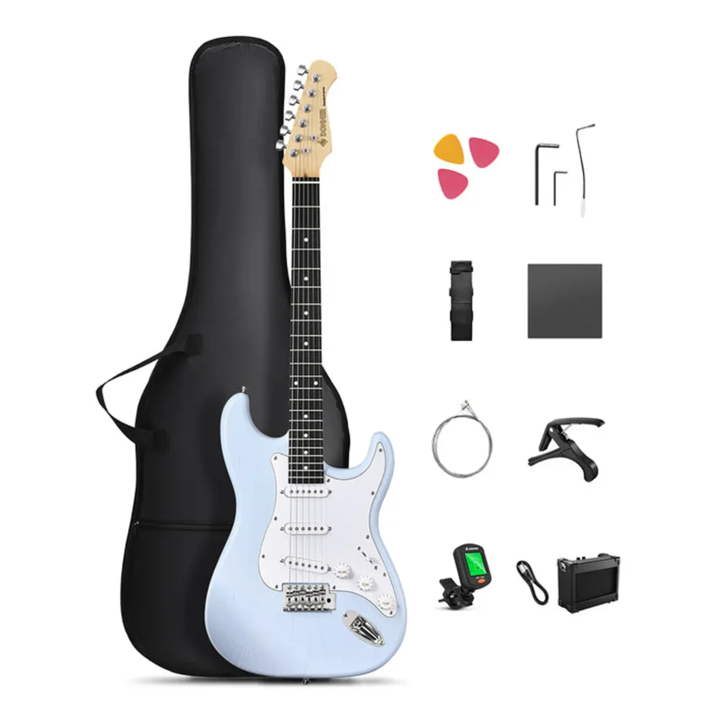 Pack guitarra eléctrica Donner DST-80 Sonic Blue con accesorios