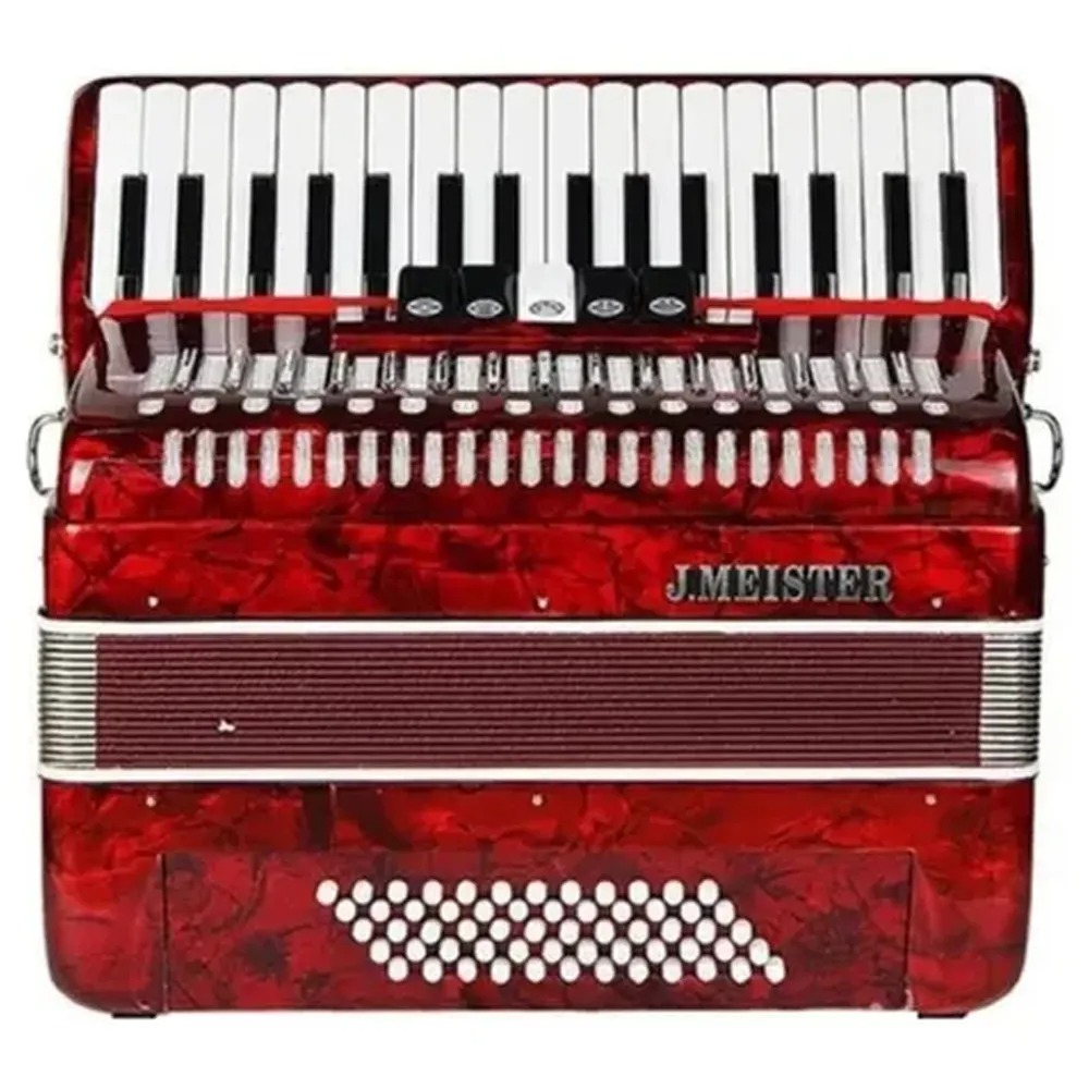 Acordeón J.Meister 48 bajos BM1307RD rojo con 34 teclas