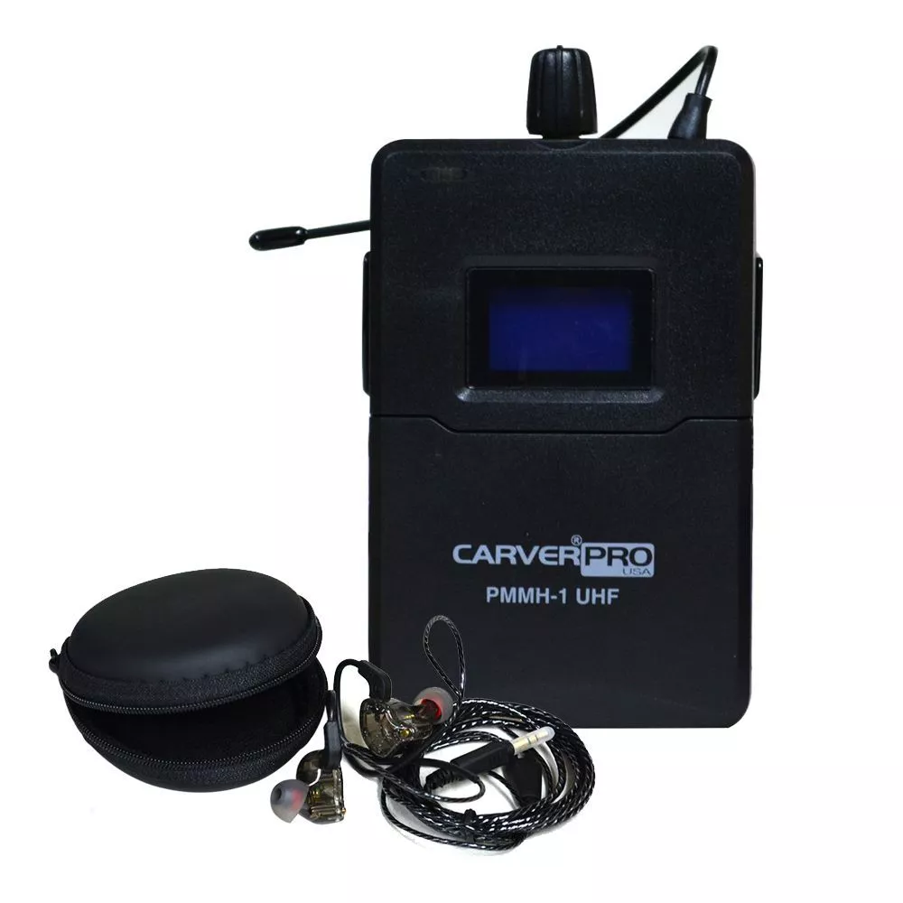 Sistema in-ear CarverPro PMMH-1 UHF con transmisor y receptor bodypack