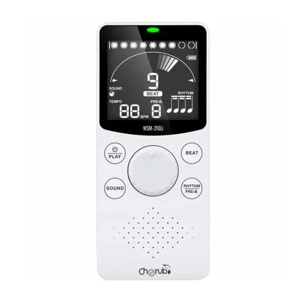 Metrónomo Cherub WSM-210Li blanco recargable por USB